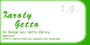 karoly getto business card