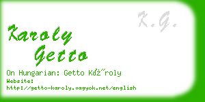 karoly getto business card